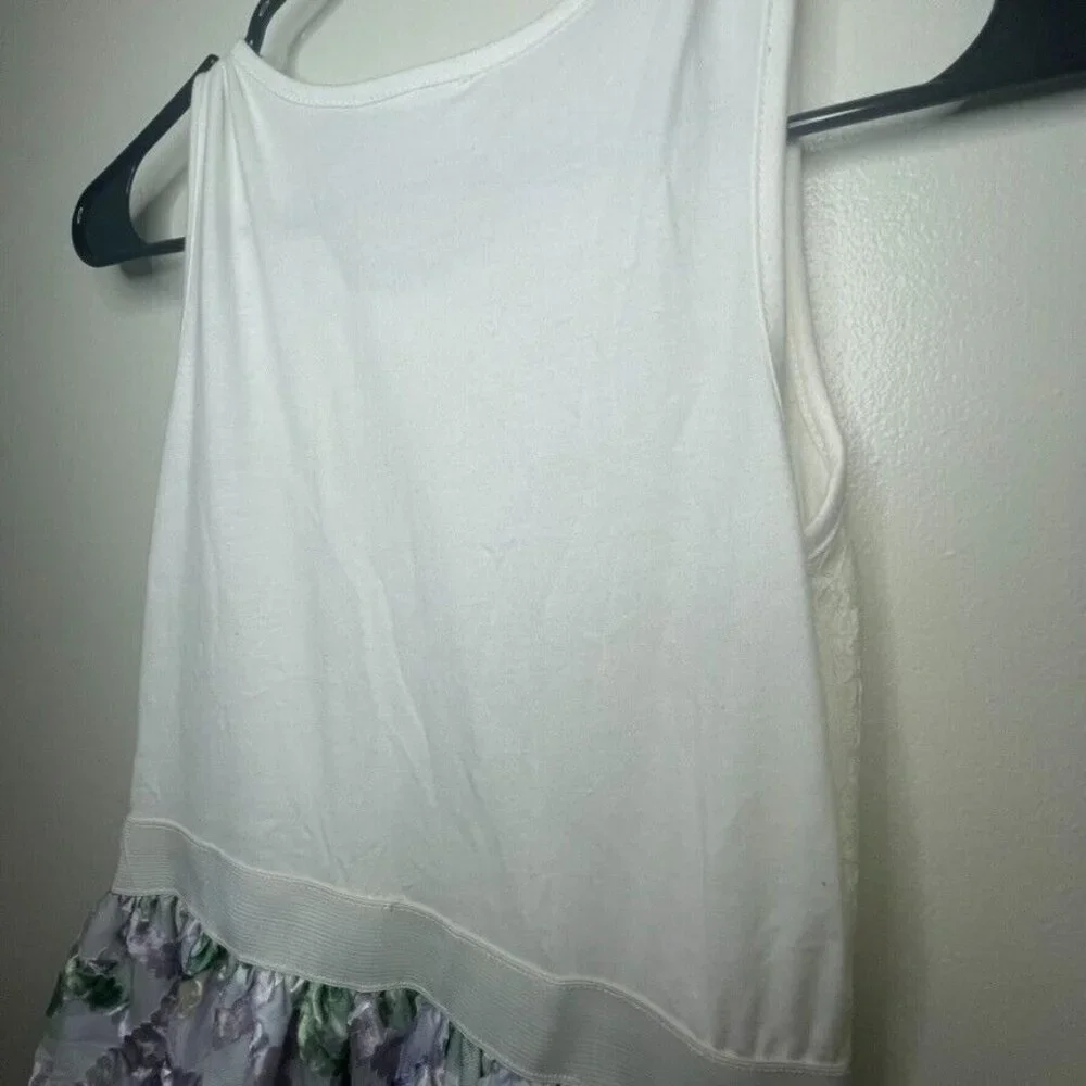 Children's‎ Place Girls Size L 10/12 Sleeveless Lace Tee Tank Lilac Floral Skirt - Picture 7 of 10